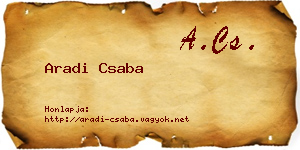 Aradi Csaba névjegykártya